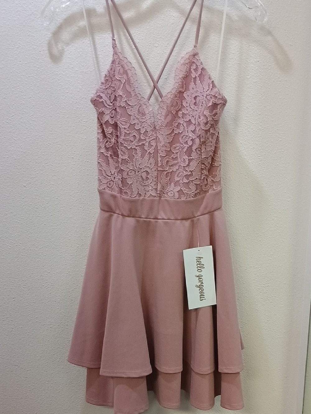 Hello Gorgeous Dusty Rose Lace Fit & Flare Prom Dress